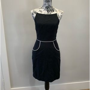 Black White Kenar Fitted Dress